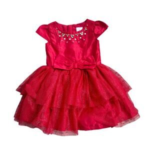 Disney Minnie Mouse Christmas Red Tulle Dress Size 4